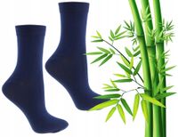 SKARPETKI ZDROWOTNE SKARPETY Granatowe BAMBUSOWE Damskie MORAJ 1-PARA 35-38