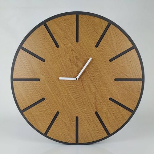 Wielki zegar ścienny 50 cm Dąb naturalny na Arena.pl