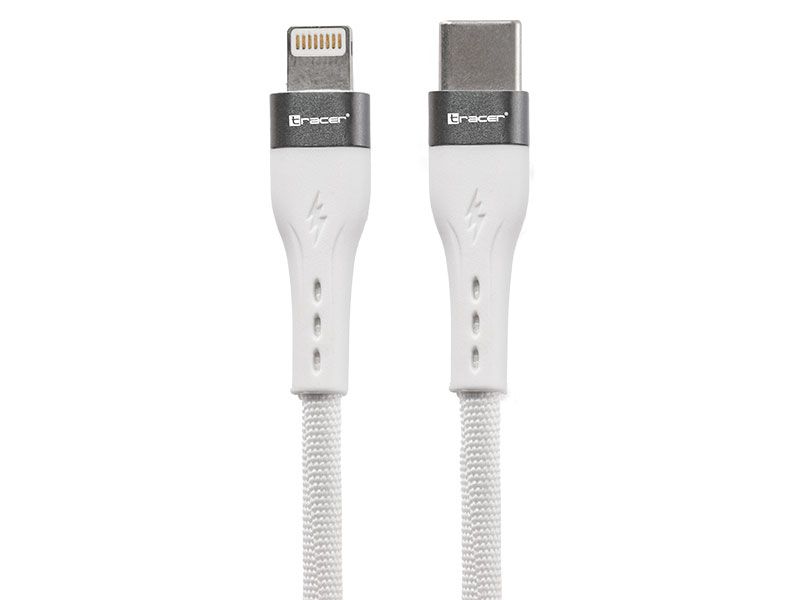 Kabel Tracer USB C - Lightning 1m, 60W, biały zdjęcie 2