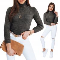 PRĄŻKOWANY SWETER DAMSKI GOLF KOLORY ox129 UNI