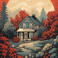 Plakat 30x30cm Idylla Rustykalna