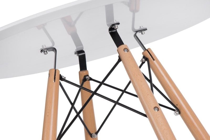 Stół DTW 80 cm biały/naturalny okrągły zdjęcie 2