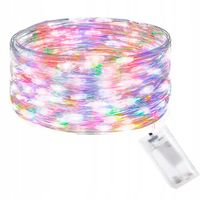 Lampki choinkowe 50 LED druciki mikro na baterie