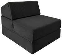 FOTEL KANAPA PUFA MATERAC rozkładany skład. SOFA 80x190x15 SZTRUKS czarny