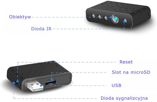 Mini szpiegowska kamera WIFI P2P FULL HD nocne IR na Arena.pl