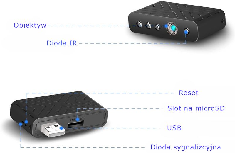 Mini szpiegowska kamera WIFI P2P FULL HD nocne IR zdjęcie 3