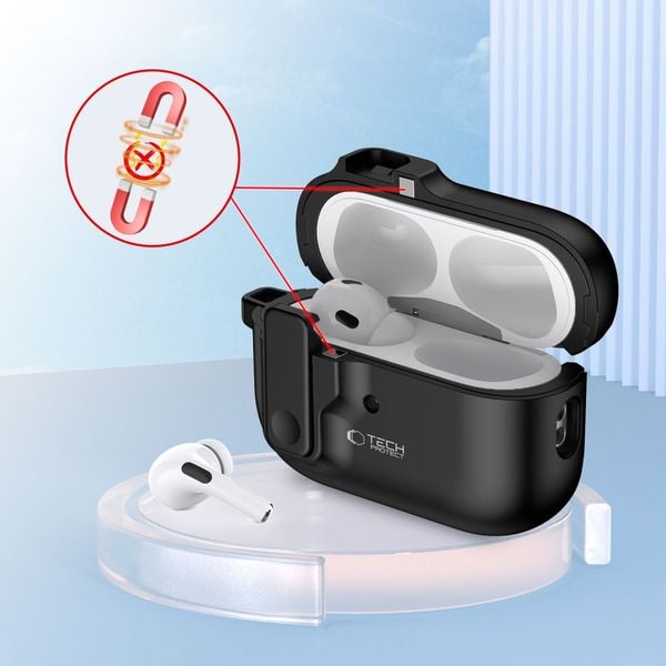 TECH-PROTECT SLIM HOOK APPLE AIRPODS PRO 1 / 2 BLACK zdjęcie 4