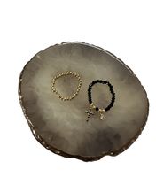 1408 Zestaw 2 pierścionków na gumce KRZYŻ CYRKONIE STAL 316L