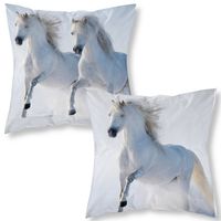 Poszewka Na Poduszkę 40X40 Biały Koń Mf 010