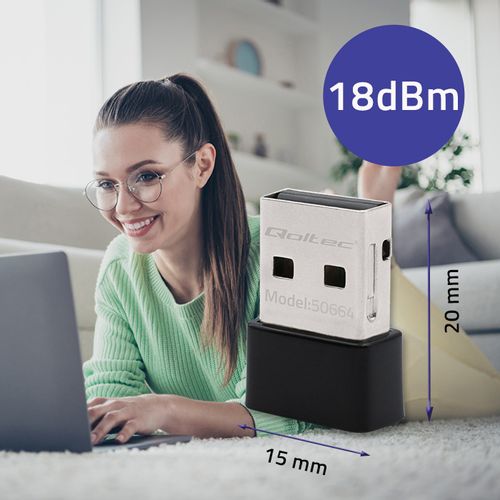 Qoltec Bezprzewodowy Mini Adapter USB Wi-Fi | Standard AC | 650Mbps na Arena.pl