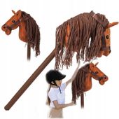 Pluszowa Głowa Konia z grzywą na kiju Dżwięk HOBBY HORSE