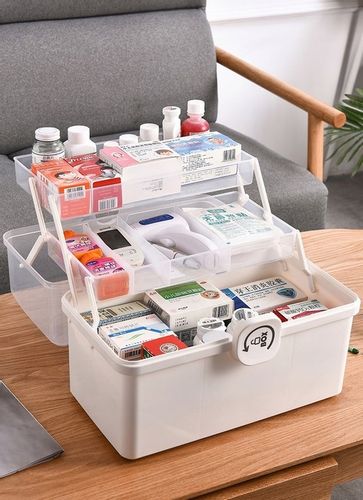 ORGANIZER POJEMNIK NA LEKI KASETKA APTECZKA DWUPOZIOMOWA Z BLOKADĄ DUŻA XXL na Arena.pl
