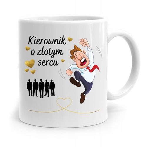 Kubek Prezent Dla Kierownika O Złotym Sercu Z Nadrukiem Ze Zdjęciem na Arena.pl