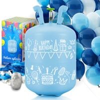 Butla z helem 0,20 m3 + balony x30 wstążka 40m hel do balonów