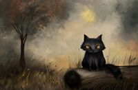 Plakat 91,5x60cm Czarny Kot