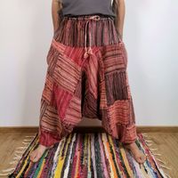 Szarawary Patchwork Stonewash - Czerwone Tony | Indie