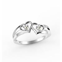 SREBRNY PIERŚCIONEK SERDUSZKA Z CYRKONIAMI PRÓBA SREBRA 925
