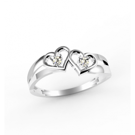 SREBRNY PIERŚCIONEK SERDUSZKA Z CYRKONIAMI PRÓBA SREBRA 925 na Arena.pl