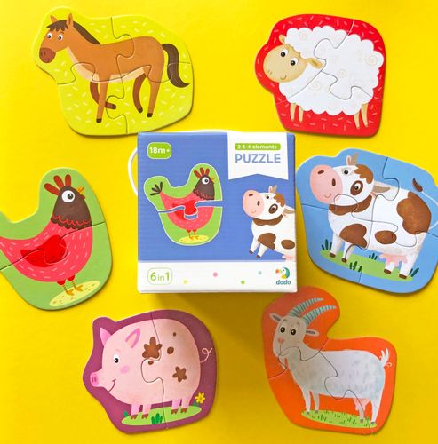 Dodo 2-3-4 Elementy Zwierzęta Domowe Puzzle 18 El. Dla Dzieci Dodo 300152 na Arena.pl