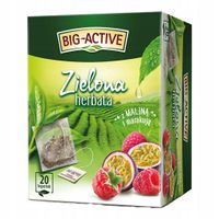 BIG-ACTIVE HERBATA ZIELONA  20TB MALINA I MARAKUJA