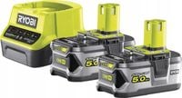 RYOBI ZESTAW KOMPLET RC18120-250 2 AKUMULATORY 2x5.0Ah +ŁADOWARKA WSKAŹNIK