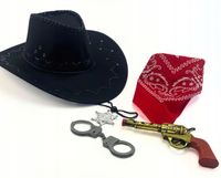 ZESTAW KOWBOJA PISTOLET, BANDAMKA I KAPELUSZ DLA DZIECI