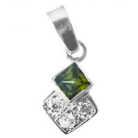 SREBRNY WISIOREK ZE SZMARAGDEM I CYRKONIAMI SREBRO PRÓBY 925