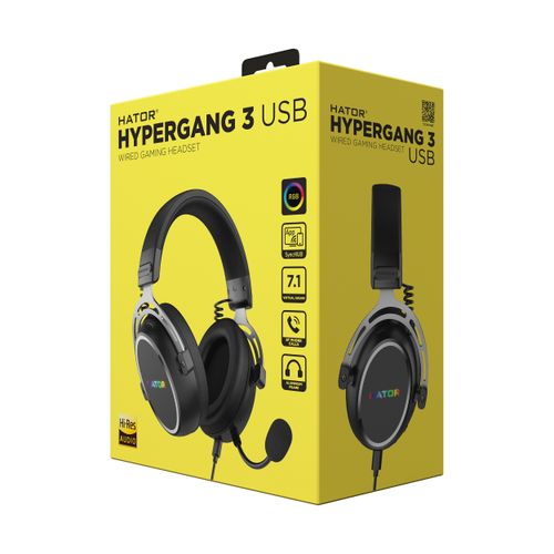 Słuchawki HATOR Hypergang 3 USB (czarne) na Arena.pl