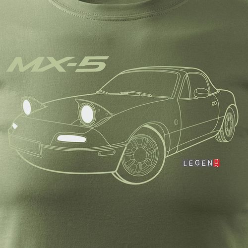 Koszulka z samochodem MAZDA MX-5 MX 5 męska khaki REGULAR XXL na Arena.pl