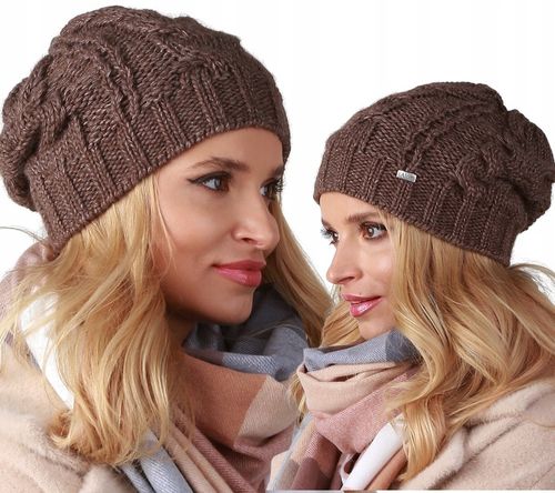 Brązowa czapka damska smerfetka - A4 na Arena.pl