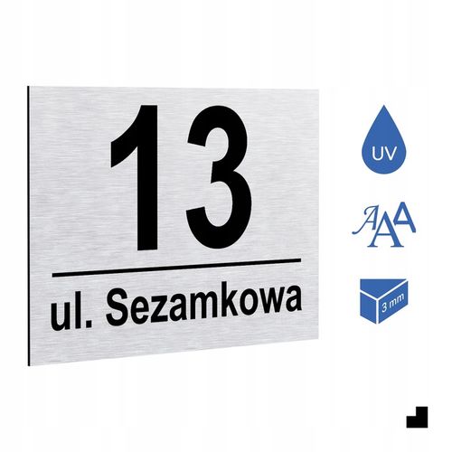 DUŻA NIERDZEWNA TABLICZKA ADRESOWA Z NUMEREM DOMU | numery na dom | 40x30cm na Arena.pl