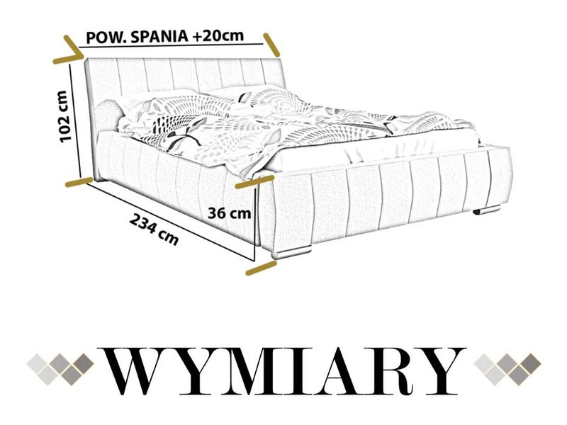 DUŻE ŁÓŻKO DO SYPIALNI 180X200 Z POKEMNIKIEM NA POŚCIEL zdjęcie 5