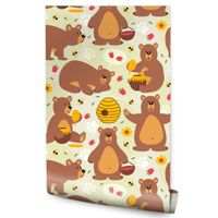 Tapeta Do Pokoju Dzieci Słodkie NIEDŹWIADKI Miód