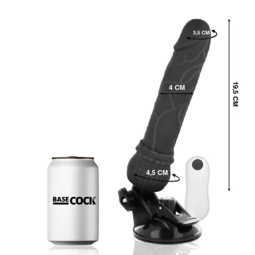 basecock model black 19,5 cm - wibrator z pilotem przewodowym, tpe na Arena.pl