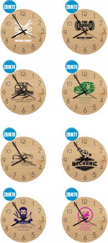 Bambusowy ZEGAR ścienny z nadrukiem UV prezent dla STRAŻAKA na Arena.pl