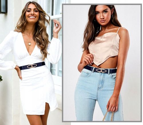 Złoty Elastyczny Modny Pasek Do Sukienki Damski na Arena.pl