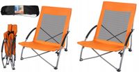 2x KRZESŁO TURYSTYCZNE KEMPINGOWE SKŁADANE FOTEL PLAŻOWY OGRODOWY POMARAŃCZ