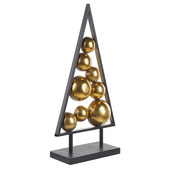 Figurka choinka metalowa czarno-złota RANUA