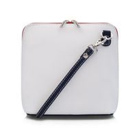 VERA PELLE torebka skórzana damska listonoszka stożek V024 tommy biała