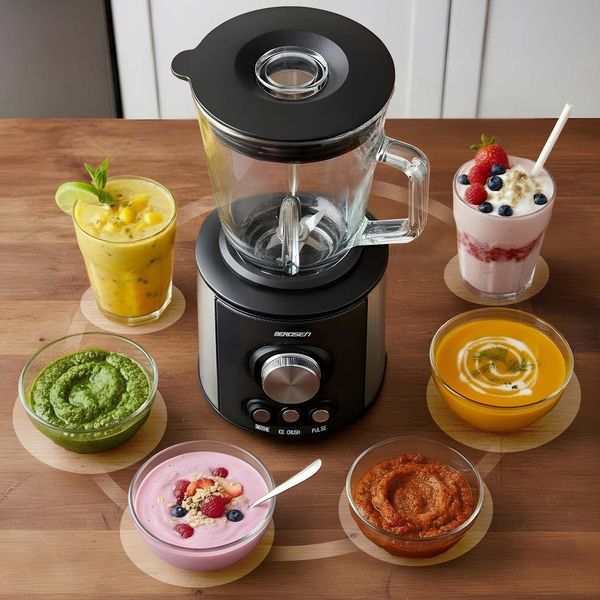 Blender kielichowy szklany do smoothie koktajli kruszy lód 1,5L 800W BD-751 Berdsen czarny zdjęcie 6