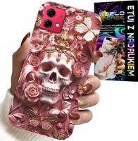 ETUI DO MOTOROLA EDGE 40 NEO - KOBIECE, MODNE WZORY, CZASZKA W RÓŻE