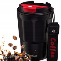 KUBEK TERMICZNY COFFEE ZE SMYCZĄ NDZ 350ML CZARNY