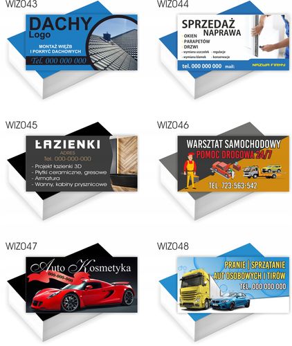 Wizytówki firmowe GOTOWY PROJEKT GRATIS 200 sztuk ANIMACJE DLA DZIECI na Arena.pl