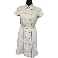 Płaszcz Damski Przejściowy Długi Bawełniany Beżowy 36 Wiosna Jesień