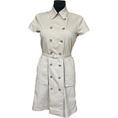 Płaszcz Damski Przejściowy Długi Bawełniany Beżowy 36 Wiosna Jesień