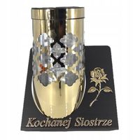 SOLARNY ZNICZ LED NAGROBNY WYTRZYMAŁY PARIS DEDYKACJA KOCHANEJ SIOSTRZE