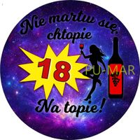 Opłatek na tort Urodziny 18 30 40 Kobieta Postać Drink Whisky Tekst Gratis