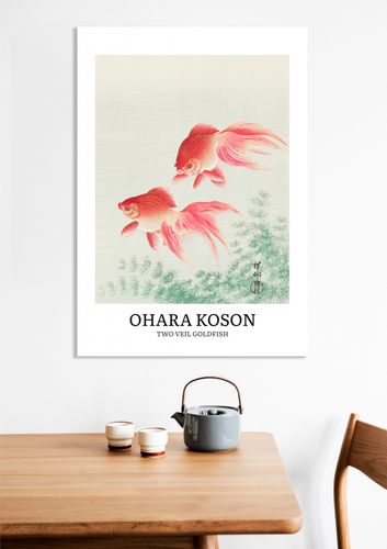Obraz 30x50cm Two Veil Goldfish, Koson Vintage do Salonu na Arena.pl