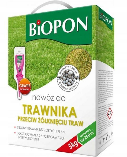 Nawóz do trawy przeciw żółknięciu Biopon 5 kg zdjęcie 1