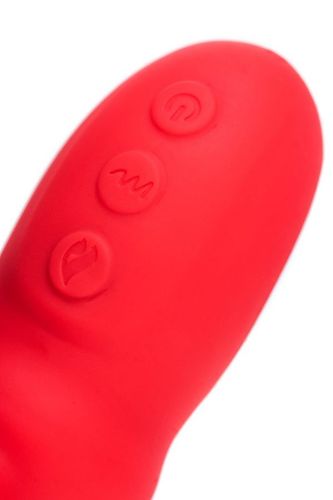 Jos Redli Vibrator With Moving Head, Silicone, Red, 21 Cm na Arena.pl